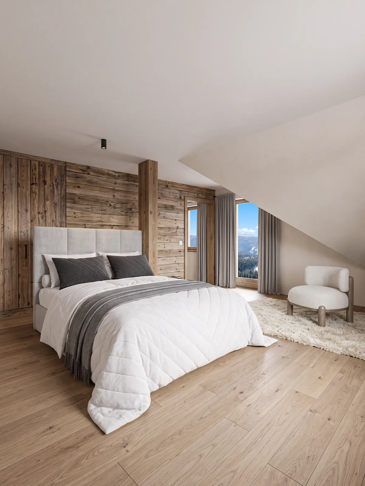 Vizualizace ložnice budoucího apartmánu